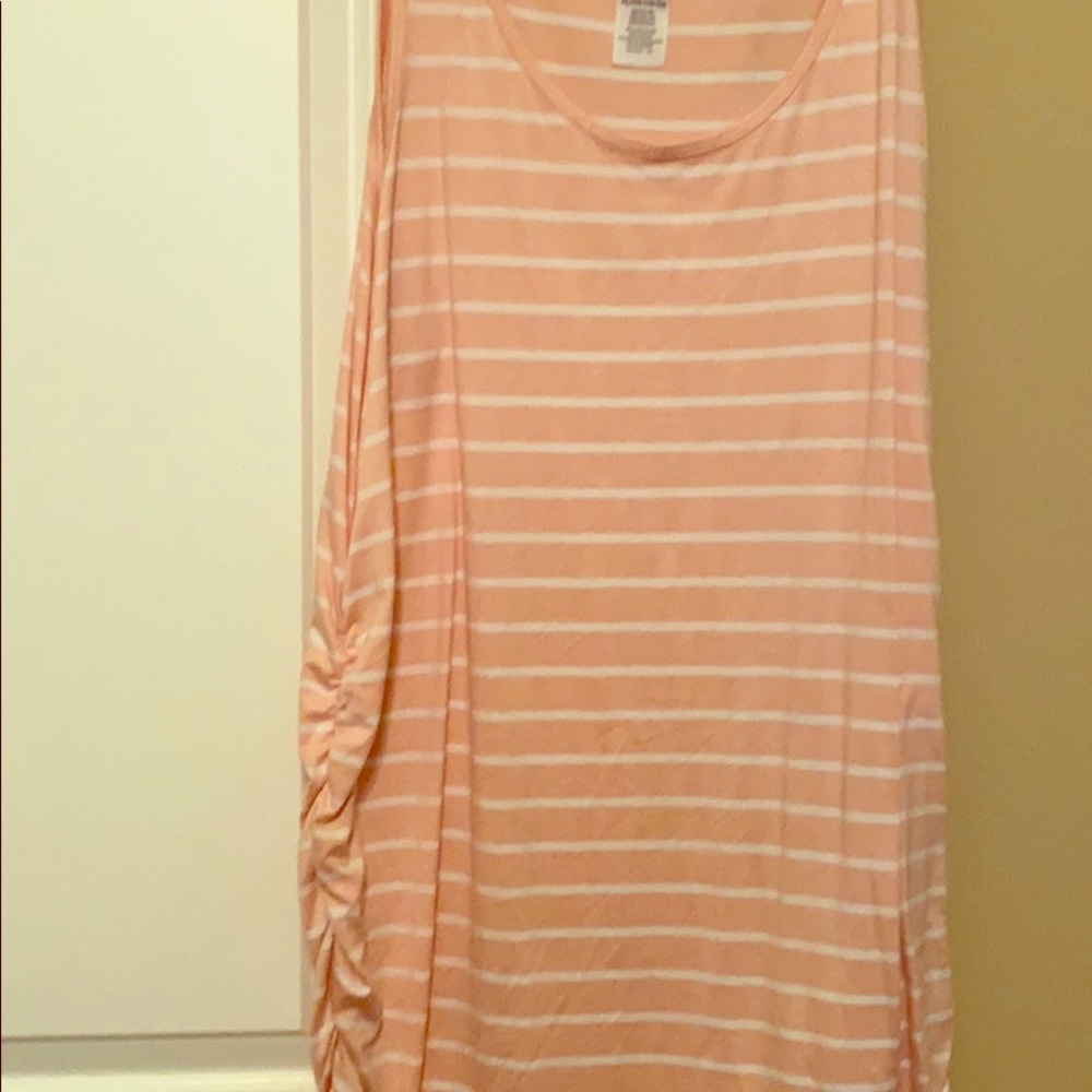 Maternity tank - pale pink/peach and white stripe